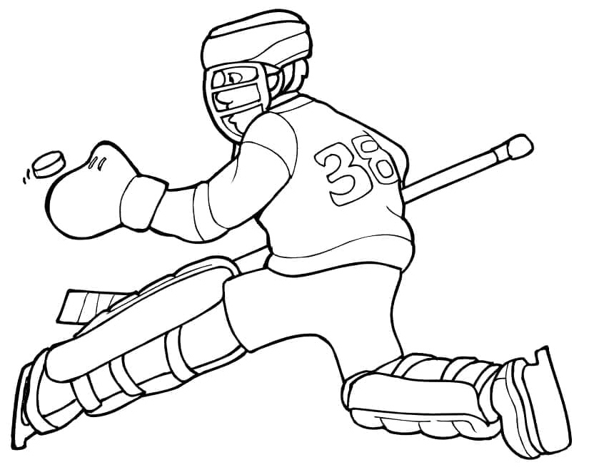 Coloring Page: Hockey Theme Coloring Page