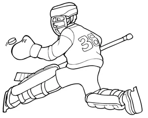 Coloring Page: Hockey Theme Coloring Page