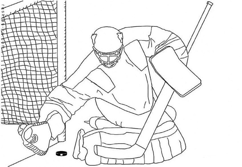 Drawing of Hockey Theme Coloring Page
