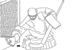Drawing of Hockey Theme Coloring Page