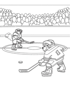 Squirrel Hockey Fun Coloring Page