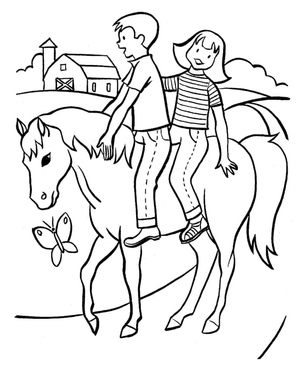 Children Riding on a Horse
