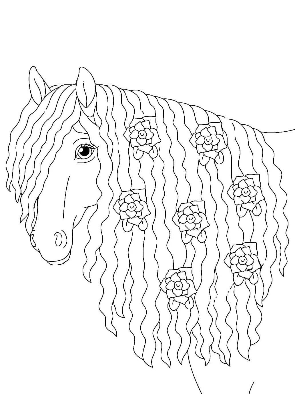 Printable Beautiful Horse Coloring Page