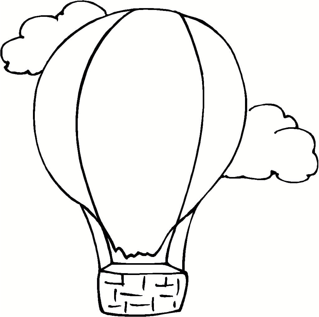 Hot Air Balloon Drawing 101 Coloring Page