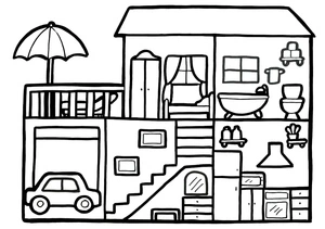 Around the House Coloring Page