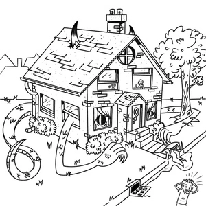 House of Monsters Coloring Page
