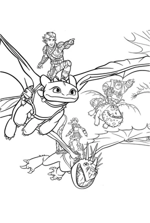 Cartoon of How to Train Your Dragon Coloring Page