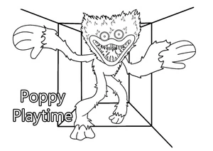 Chasing Huggy Wuggy Coloring Page