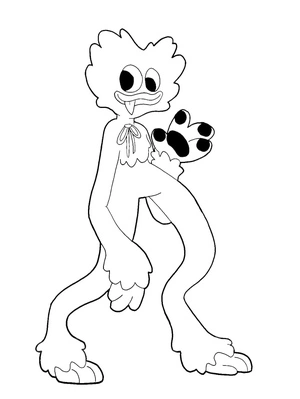Huggy Wuggy from Poppy Playtime Coloring Page