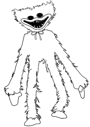 Huggy Wuggy on a Stroll Coloring Page