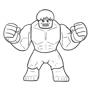Image of Hulk in Lego Style Coloring Page