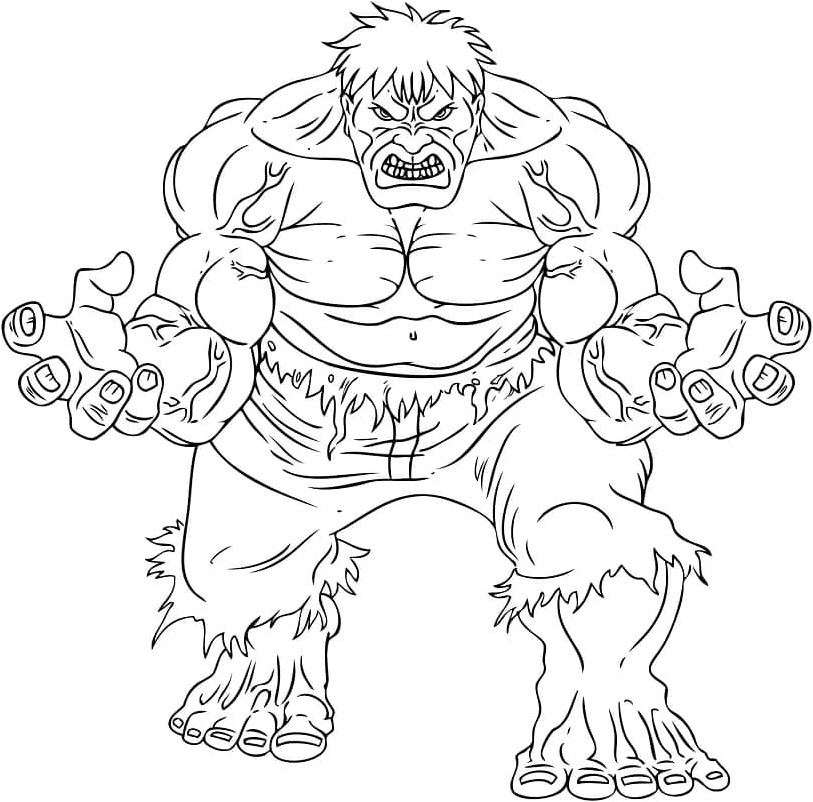 Printable Angry Hulk Coloring Page Coloring Page