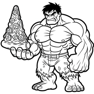 The Incredible Hulk Eating Pizza