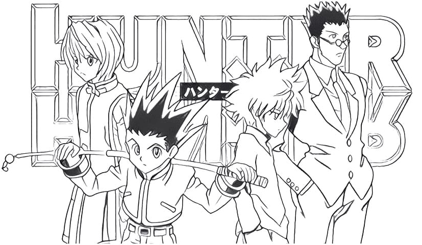 Characters from the anime Hunter x Hunter Coloring Page