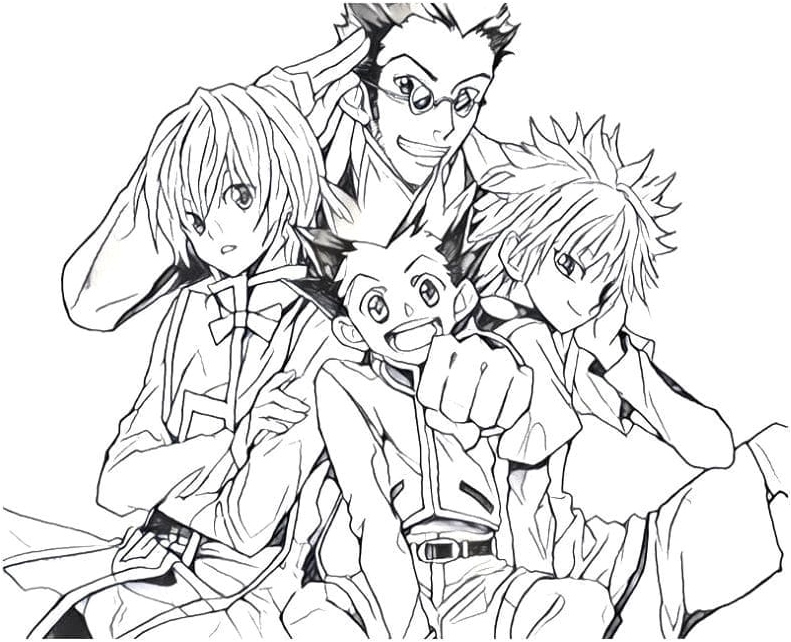 Hunter x Hunter Characters Coloring Page