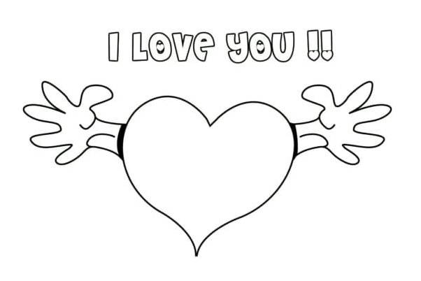 Heartfelt Love Coloring Page