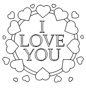"Love-filled Heart" Coloring Page