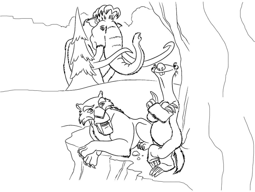 Characters from the Ice Age Coloring Page