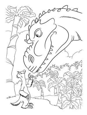 Dinosaur With Sid - Coloring Page Coloring Page