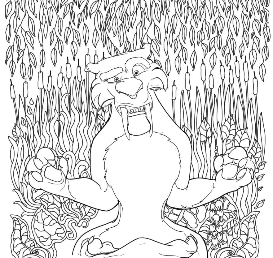 Ice Age Diego Coloring Page