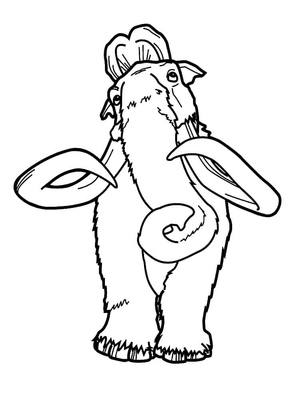 Mammoth in Cartoon Style
