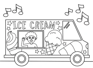 Chill Ice Cream Van Coloring Page