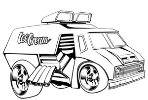 Cool Ice Cream Truck Coloring Page