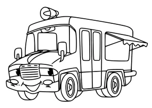 Cute Ice Cream Truck Coloring Page