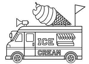 Ice Cream Truck Coloring Page - Sheet 13 Coloring Page