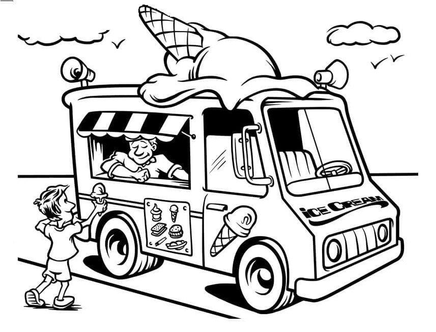 Ice Cream Truck Coloring Page - Sheet 14 Coloring Page