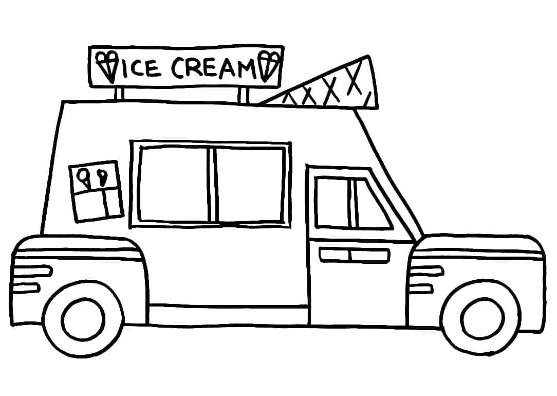 Ice Cream Truck Coloring Page – Sheet 16 Coloring Page