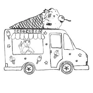 Ice Cream Truck Coloring Page - Sheet 18 Coloring Page
