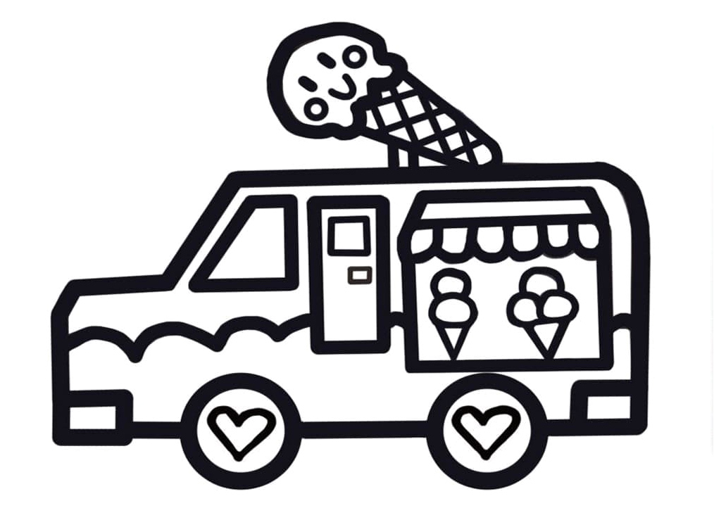 Ice Cream Truck Coloring Page - Sheet 19 Coloring Page