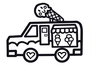 Ice Cream Truck Coloring Page - Sheet 19 Coloring Page