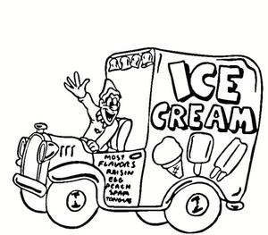 Ice Cream Truck Coloring Page: Sheet 9 Coloring Page