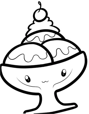 Cute Ice Cream Coloring Page
