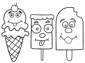 Ice Cream Cartoon Coloring Page