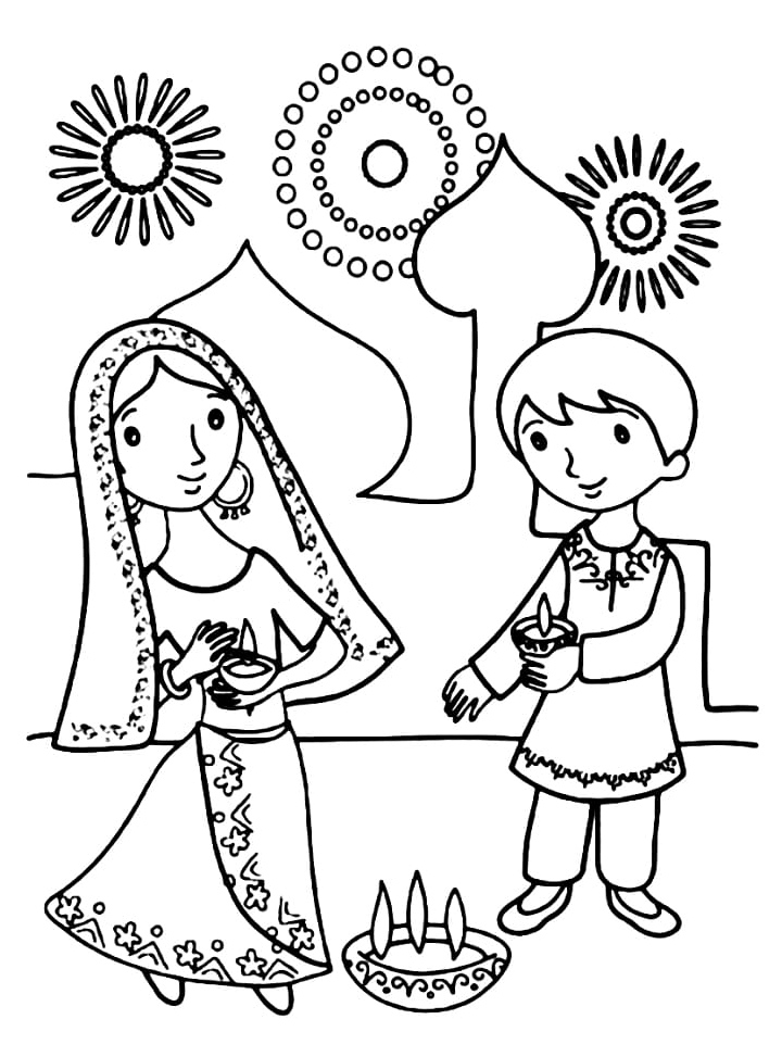 Diwali Coloring Page Coloring Page