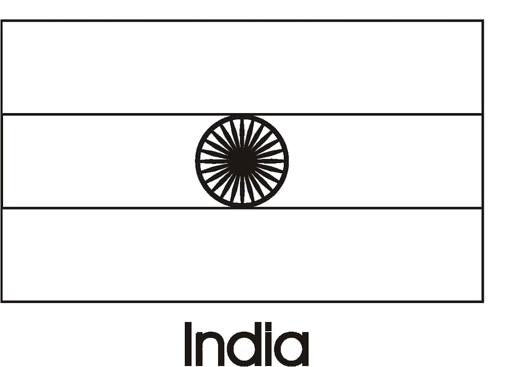 Flag of India Coloring Page