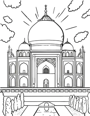 Image of the Taj Mahal Coloring Page
