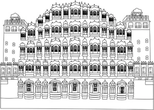 India's Hawa Mahal Coloring Page