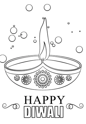 Joyful Diwali Coloring Page