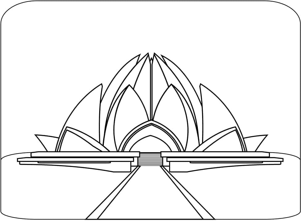 Temple of the Lotus Coloring Page