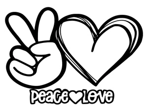 Peace and Love - Please do not refer to it as Love and Peace. Coloring Page