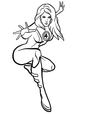 Invisible Heroine Woman Coloring Page