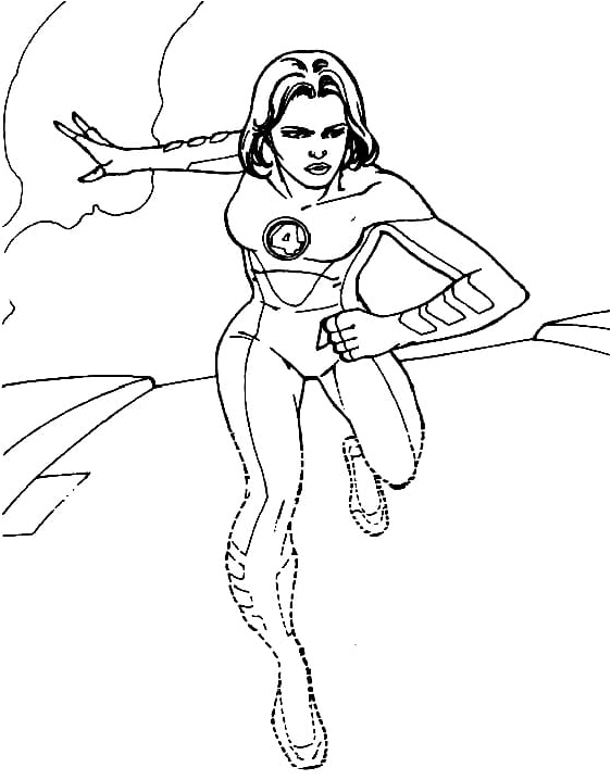 Printable Invisible Woman Coloring Page Coloring Page