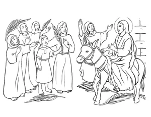 Jesus Enters Jerusalem Bible Coloring Page Coloring Page