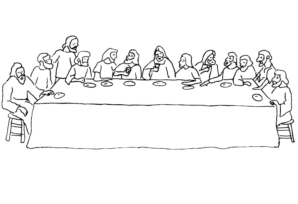 The Last Supper of Jesus Coloring Page