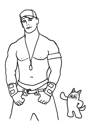 Exciting John Cena Coloring Page