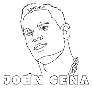 Face of John Cena Coloring Page